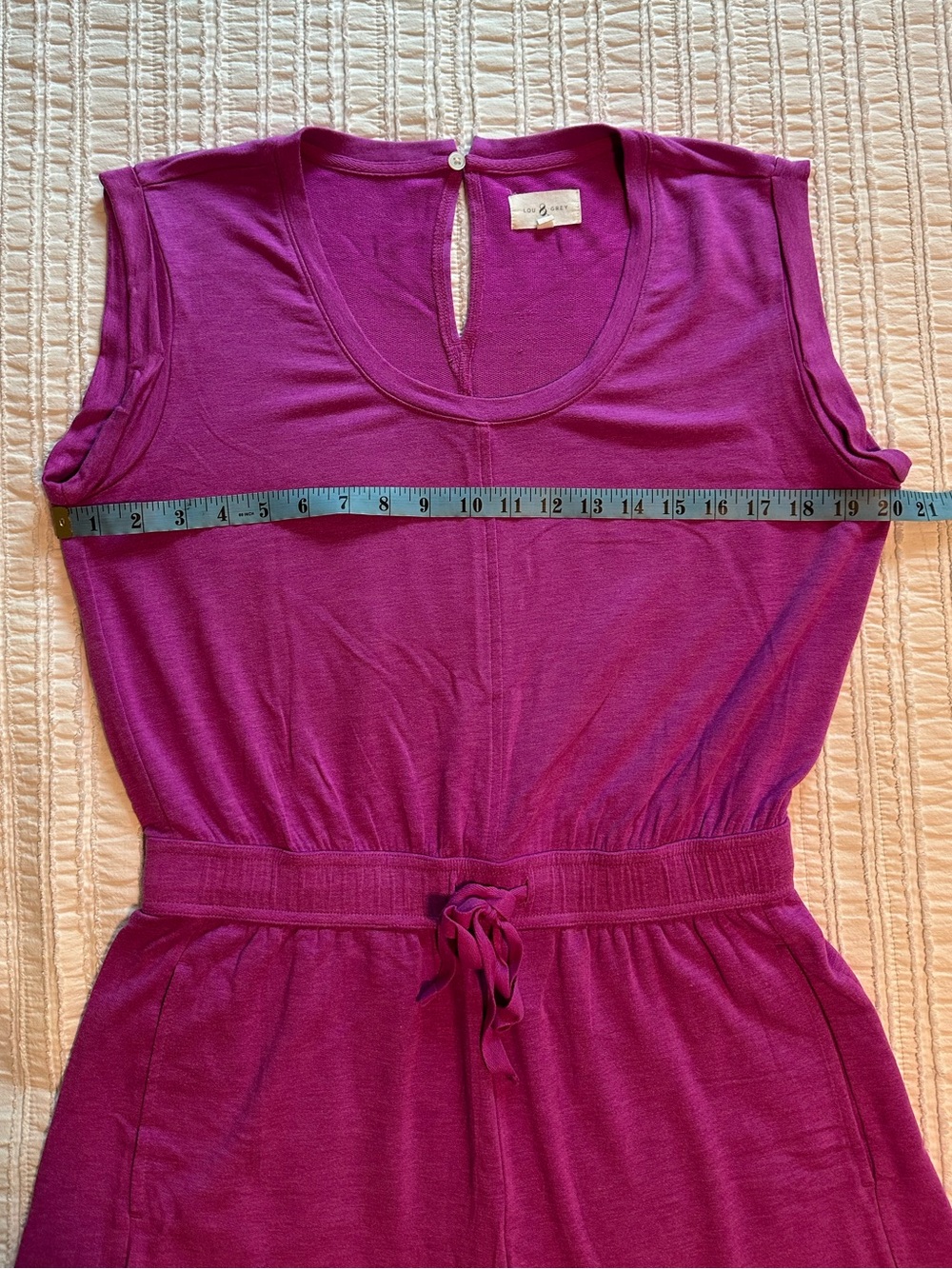 LOFT Lou & Grey Drawstring Fuchsia Romper with Pockets M So Soft & Comfy! - Picture 4 of 11